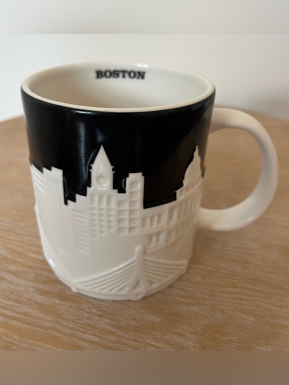 Starbucks Boston Relief 2012 3D skyline  collector series black & white 16oz Mug